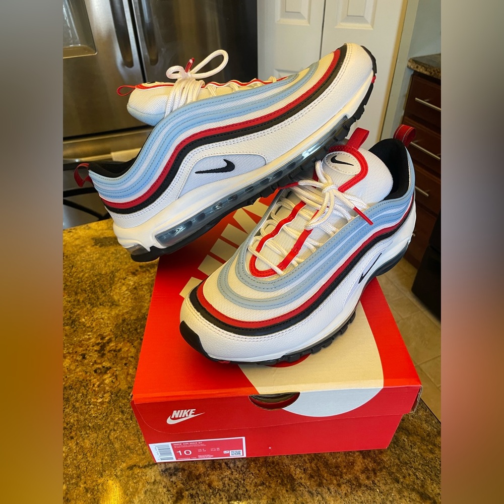 Men’s Nike Air Max 97 Gundam White Blue Red Size 10 Shoes